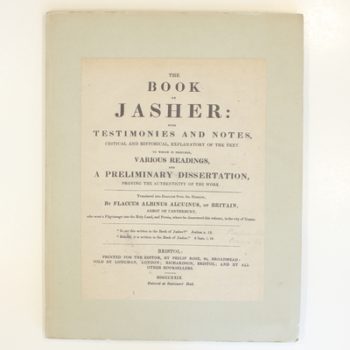 The Book of Jasher with Testimonies and Notes
